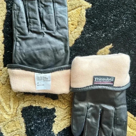 Vintage Brown Leather Gloves NWOT Fur Lining Made in Japan Small - Picture 6 of 7